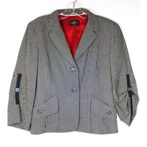 Y? MORRISSEY Blazer Jacket 3/4 Sleeve pockets  Casual Career Sz 8/10 black